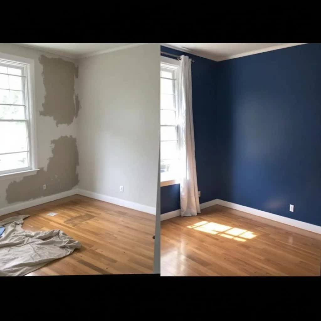 Before and after painting